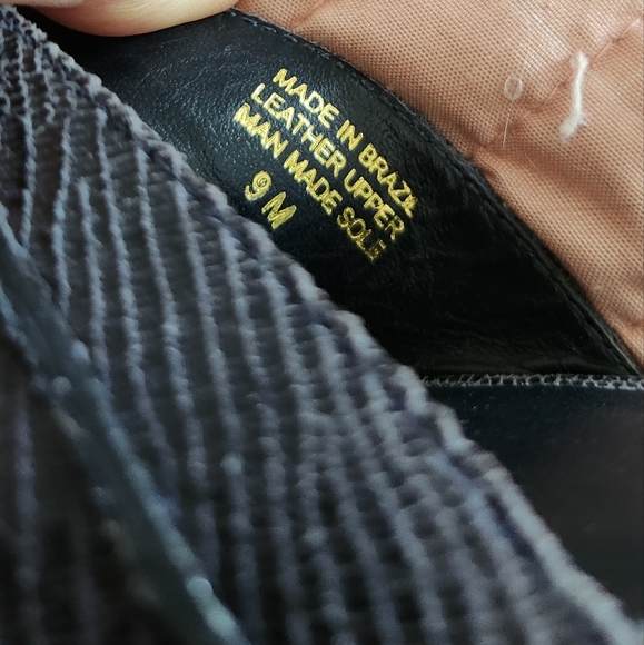 EUC!!! LILLY PULITZER MCKIM WEDGE GLAM SNAKE EMBOSSED NAVY LEATHER WEDG ~ SIZE 9 - Picture 2 of 7